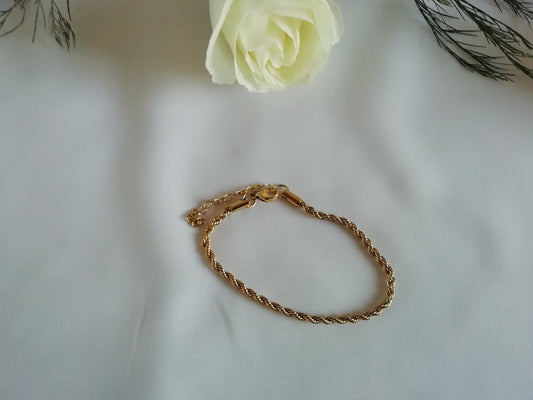 Rope Chain Bracelet | 18K Gold Plated