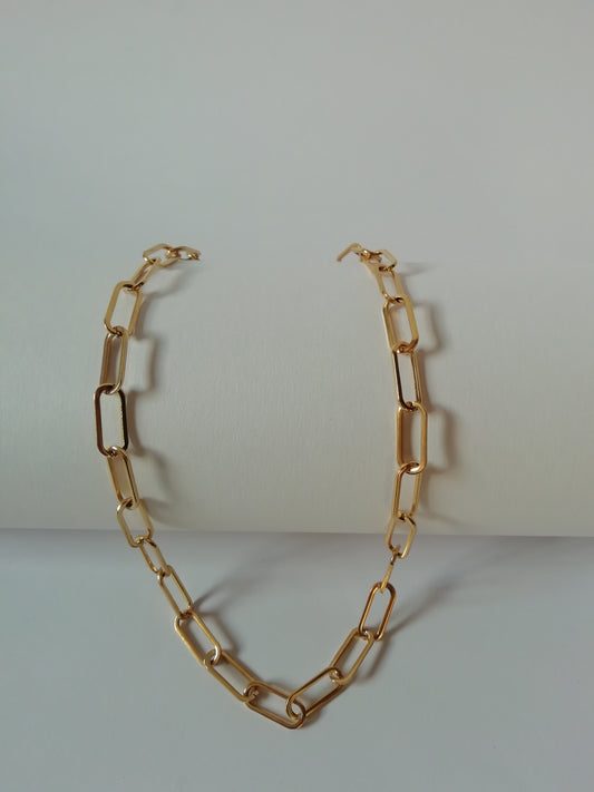 Link Chain Choker Necklace | Stainless Steel  | PVD 18K Gold Plated