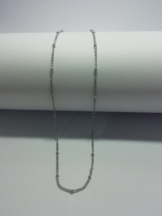 Silver Bead Satellite Chain Necklace | 316L Stainless Steel