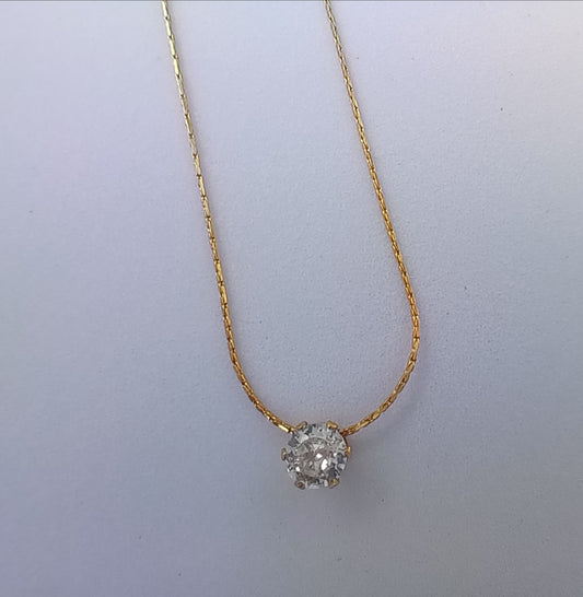Six Claw Clear Zircon Necklace | 316L Stainless Steel | PVD 14K Gold Plated